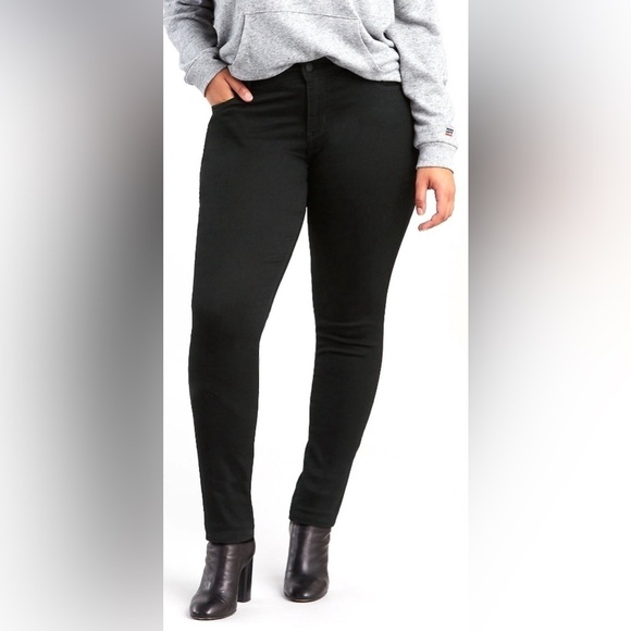 Levis Black 711 Skinny Jeans Size 22W - Picture 1 of 8